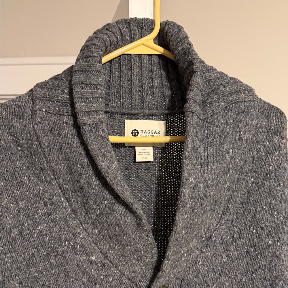 Haggar Men's Charcoal Cardigan Sweater